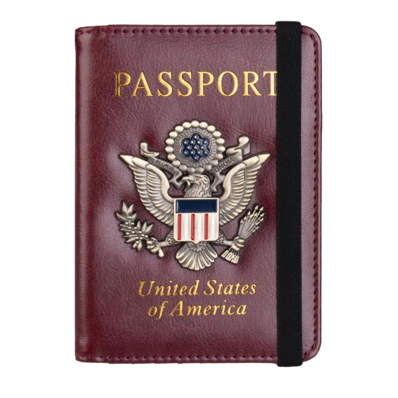 RFID Blocking Leather Passport Holder Case