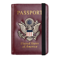 RFID Blocking Leather Passport Holder Case