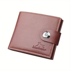 Men's Vintage Snap Button Horizontal Wallet