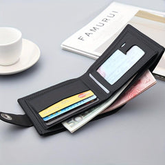 Men's Vintage Snap Button Horizontal Wallet