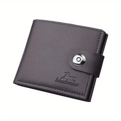 Men's Vintage Snap Button Horizontal Wallet