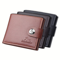 Men's Vintage Snap Button Horizontal Wallet