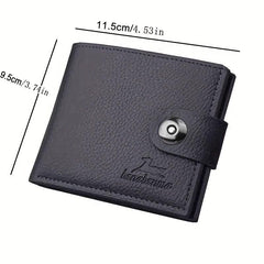 Men's Vintage Snap Button Horizontal Wallet