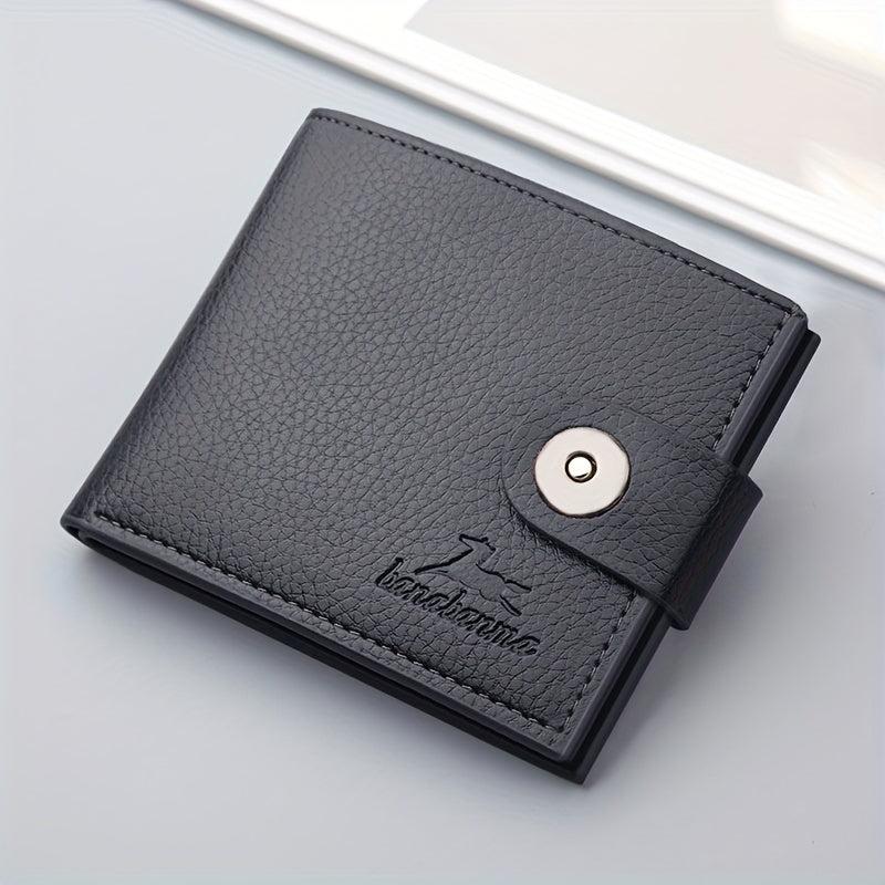 Men's Vintage Snap Button Horizontal Wallet