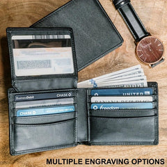 Men's Leather Wallet Rfid Blocking Wallets Credit Card Holder Money Clip