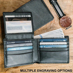 Men's Leather Wallet Rfid Blocking Wallets Credit Card Holder Money Clip