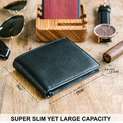 Men's Leather Wallet Rfid Blocking Wallets Credit Card Holder Money Clip