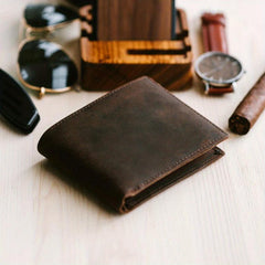 Men's Leather Wallet Rfid Blocking Wallets Credit Card Holder Money Clip