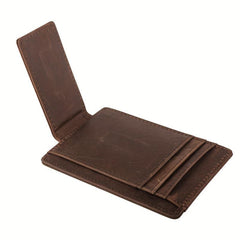 Men Money Clips Leather RFID Blocking Magnetic Front Pocket Wallet Slim