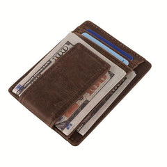 Men Money Clips Leather RFID Blocking Magnetic Front Pocket Wallet Slim