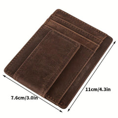 Men Money Clips Leather RFID Blocking Magnetic Front Pocket Wallet Slim