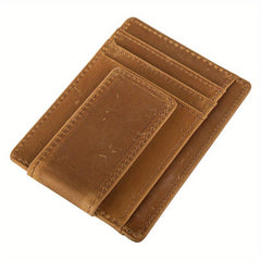 Men Money Clips Leather RFID Blocking Magnetic Front Pocket Wallet Slim