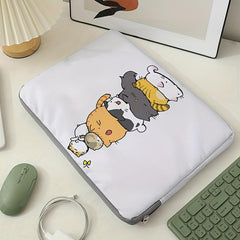 Grey Laptop Bag Soft Cover Tablet Leather Bottom Cat