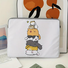 Grey Laptop Bag Soft Cover Tablet Leather Bottom Cat