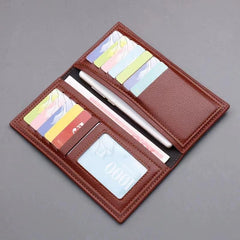 Men's Soft Leather Lychee Pattern Wallet Clutch Bag Pouch Wallet