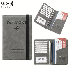 Men's Leather Passport Holder Document Travel Bag