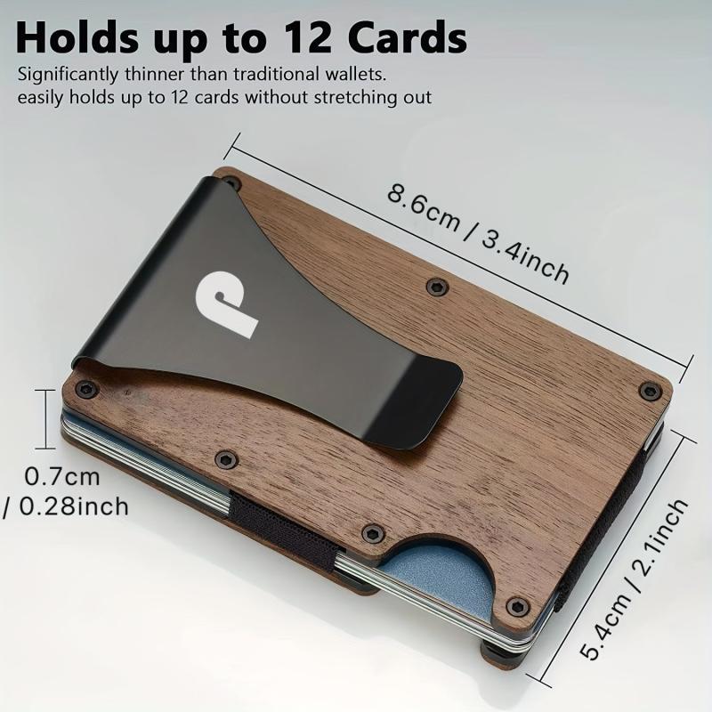 Minimalist Wallet Aluminum Credit Card Holder Slim Front Pocket Money Clip