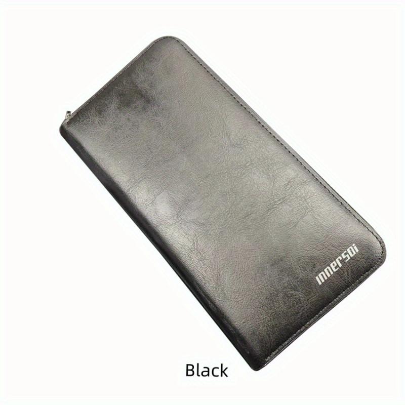 Men's Long Wallet Large Check Holder Travel Business Money Clip