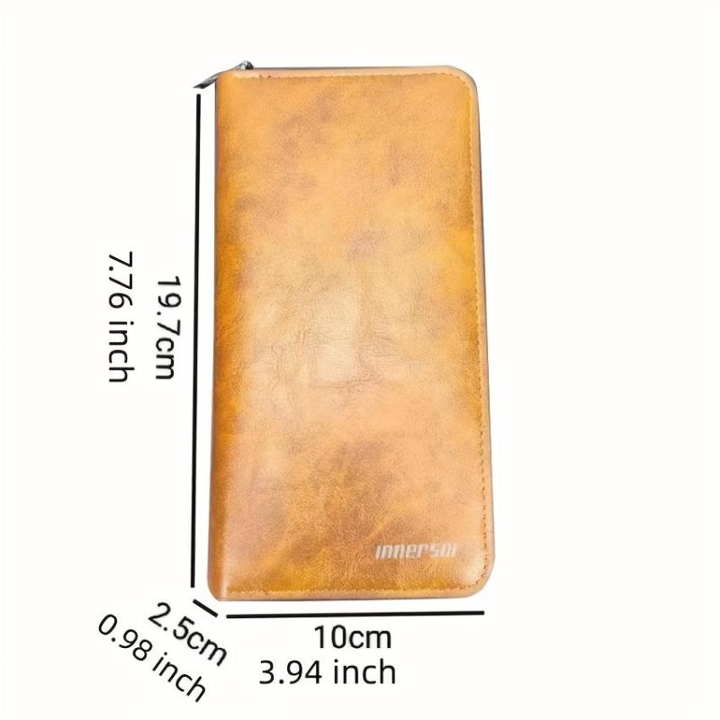 Men's Long Wallet Large Check Holder Travel Business Money Clip