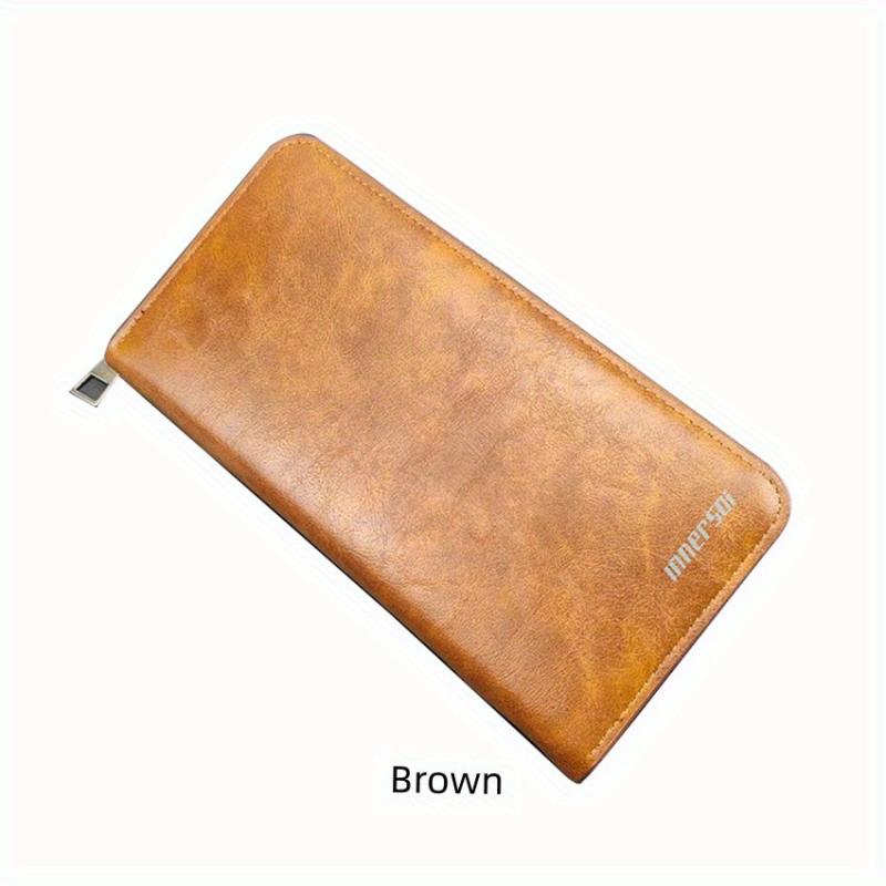 Men's Long Wallet Large Check Holder Travel Business Money Clip