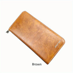 Men's Long Wallet Large Check Holder Travel Business Money Clip