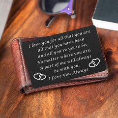 I Love You For All That You Are Metal Wallet Insert Card