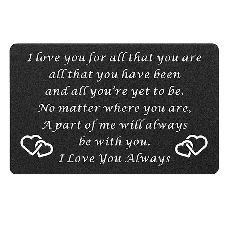 I Love You For All That You Are Metal Wallet Insert Card