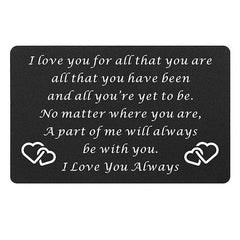 I Love You For All That You Are Metal Wallet Insert Card