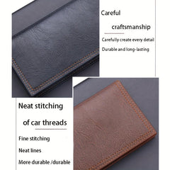 Men's Business Long Wallet Card Bag Large Capacity Leather Money Clip