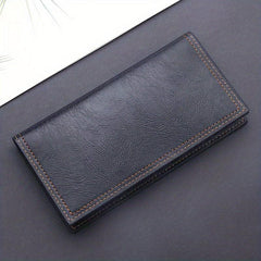 Men's Business Long Wallet Card Bag Large Capacity Leather Money Clip