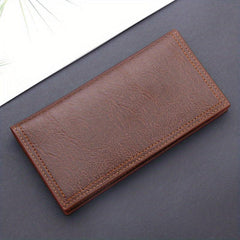 Men's Business Long Wallet Card Bag Large Capacity Leather Money Clip