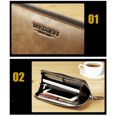Men's Vintage PU Leather Business Long Wallet Clutch