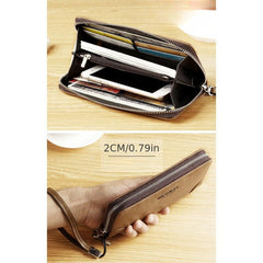 Men's Vintage PU Leather Business Long Wallet Clutch