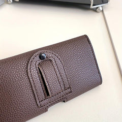 Lychee Pattern Phone Case Magnetic Belt Clip Sports Waist Bag