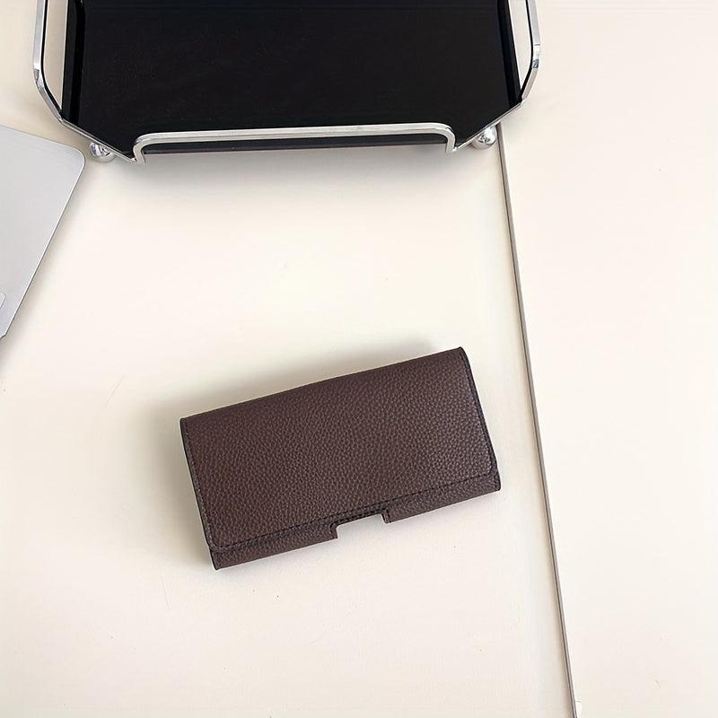 Lychee Pattern Phone Case Magnetic Belt Clip Sports Waist Bag