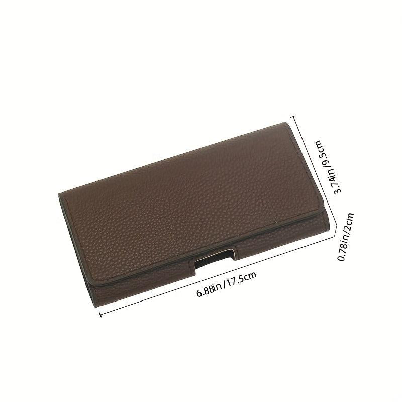 Lychee Pattern Phone Case Magnetic Belt Clip Sports Waist Bag