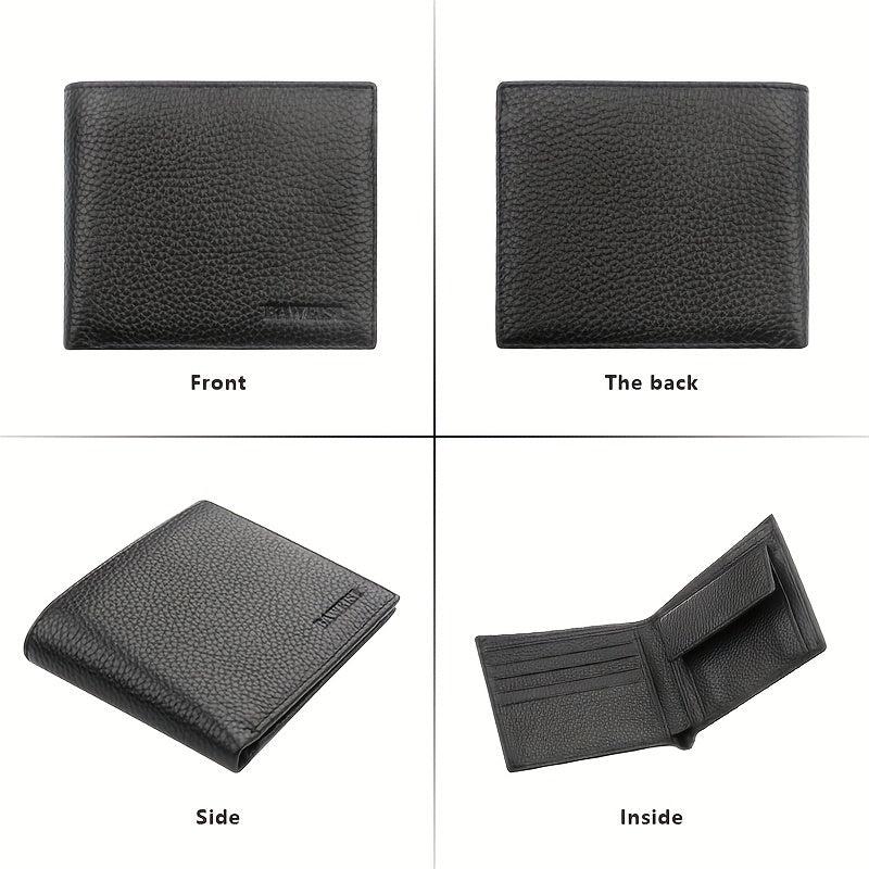 Men's RFID Leather Short Wallet Money Clip Vintage Card Holder