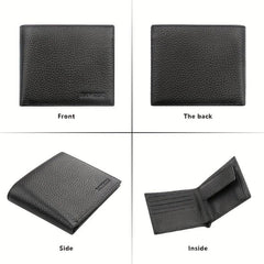 Men's RFID Leather Short Wallet Money Clip Vintage Card Holder
