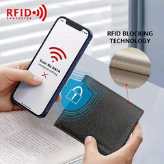 Men's RFID Leather Short Wallet Money Clip Vintage Card Holder
