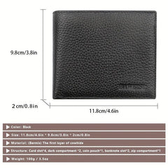 Men's RFID Leather Short Wallet Money Clip Vintage Card Holder