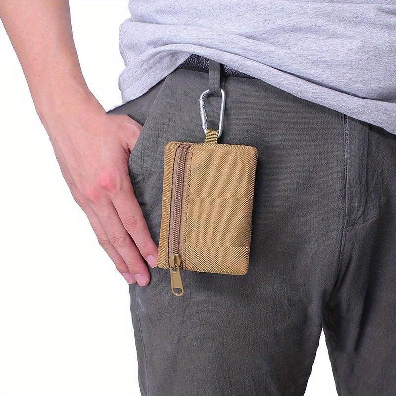 Zipper Coin Purse Pouch with Loop Mini Wallet Key Case