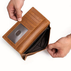 Men's Crazy Horse Leather Wallet Vintage Style