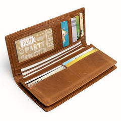 Men's Crazy Horse Leather Wallet Vintage Style