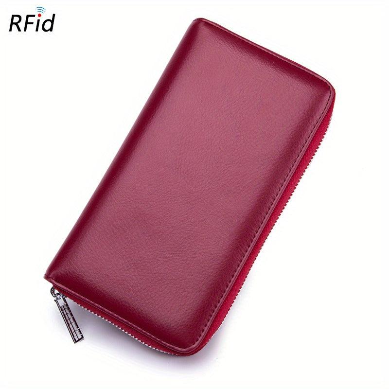 Father Leather Accordion Card Wallet RFID Passport Large Capacity