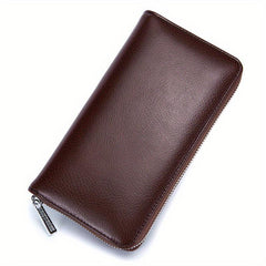 Father Leather Accordion Card Wallet RFID Passport Large Capacity