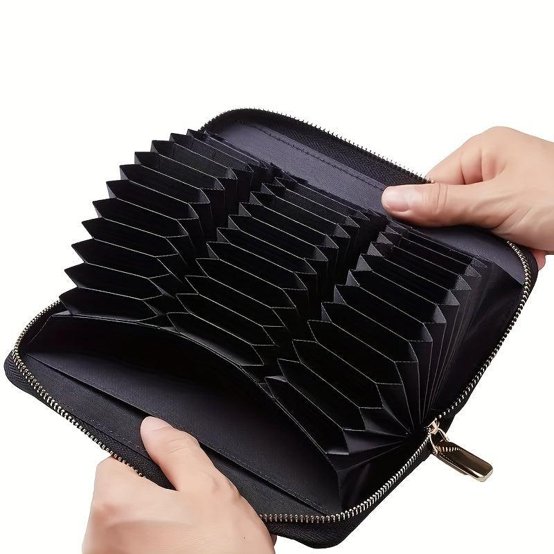 Father Leather Accordion Card Wallet RFID Passport Large Capacity