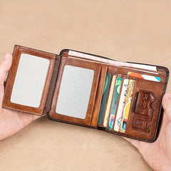 Men's Leather Wallet Anti-theft Card Holders Money Clip Coin Purse