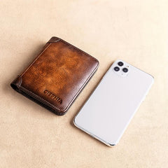 Men's Leather Wallet Anti-theft Card Holders Money Clip Coin Purse