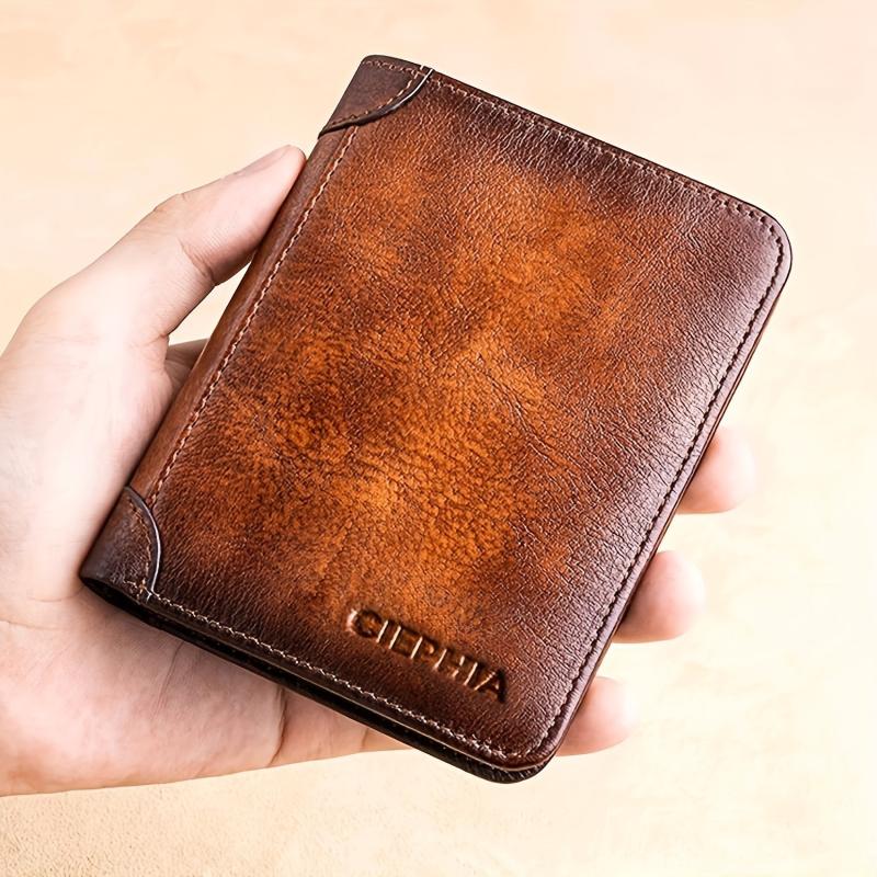 Men's Leather Wallet Anti-theft Card Holders Money Clip Coin Purse