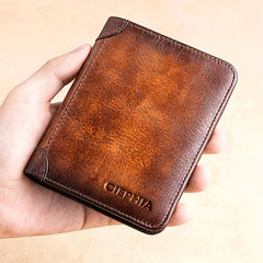 Men's Leather Wallet Anti-theft Card Holders Money Clip Coin Purse